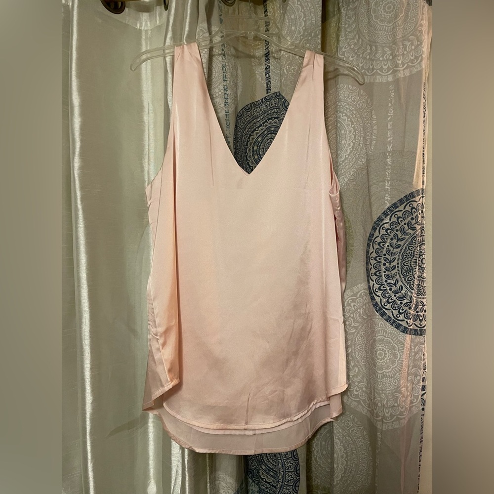 Women V Neck Silk Summer Satin Sleeveless Blouse